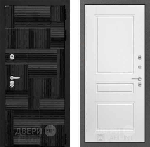 Входная металлическая Дверь Лабиринт (LABIRINT) Pazl 03 Белый софт в Апрелевке