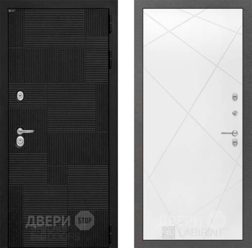 Входная металлическая Дверь Лабиринт (LABIRINT) Pazl 24 Белый софт в Апрелевке