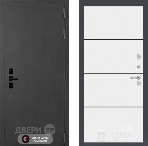 Входная металлическая Дверь Лабиринт (LABIRINT) Acustic 25 Белый софт в Апрелевке