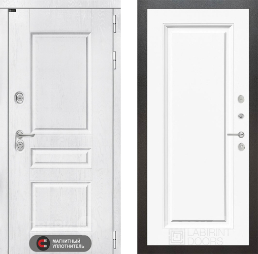 Входная металлическая Дверь Лабиринт (LABIRINT) Versal 27 Белый (RAL-9003) в Апрелевке