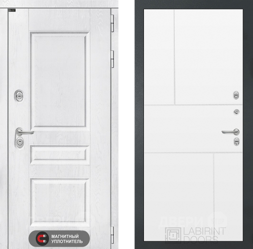 Входная металлическая Дверь Лабиринт (LABIRINT) Versal 21 Белый софт в Апрелевке