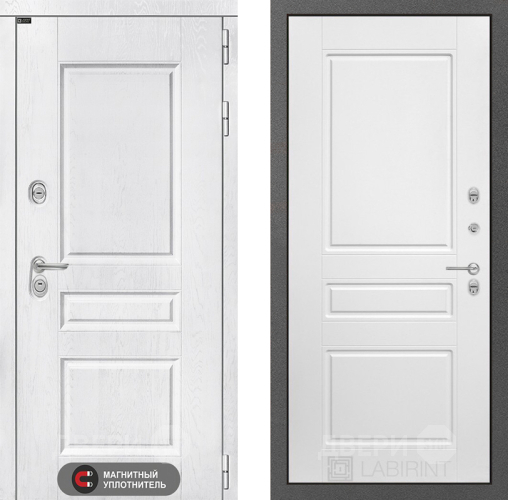 Входная металлическая Дверь Лабиринт (LABIRINT) Versal 03 Белый софт в Апрелевке