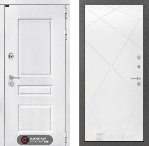 Входная металлическая Дверь Лабиринт (LABIRINT) Versal 24 Белый софт в Апрелевке