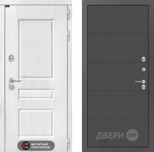Входная металлическая Дверь Лабиринт (LABIRINT) Versal 13 Графит софт в Апрелевке