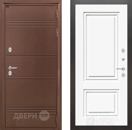 Входная металлическая Дверь Лабиринт (LABIRINT) Термо Лайт 26 Белый (RAL-9003) в Апрелевке