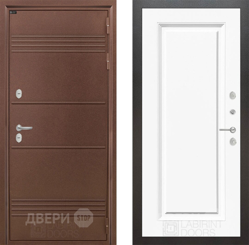 Входная металлическая Дверь Лабиринт (LABIRINT) Термо Лайт 27 Белый (RAL-9003) в Апрелевке