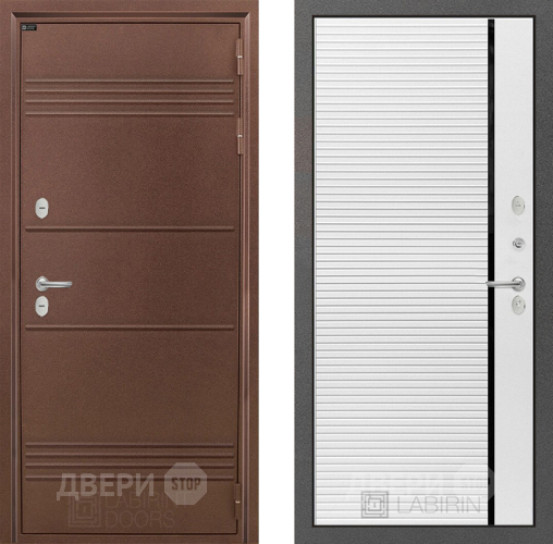 Входная металлическая Дверь Лабиринт (LABIRINT) Термо Лайт 22 Белый софт в Апрелевке