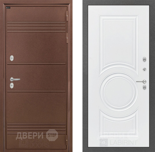 Входная металлическая Дверь Лабиринт (LABIRINT) Термо Лайт 23 Белый софт в Апрелевке