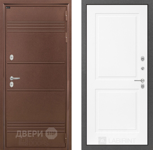 Входная металлическая Дверь Лабиринт (LABIRINT) Термо Лайт 11 Белый софт в Апрелевке