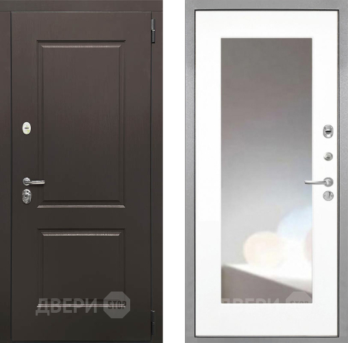 Входная металлическая Дверь Интекрон (INTECRON) Кампо ФЛЗ-120-М Зеркало Белый матовый в Апрелевке