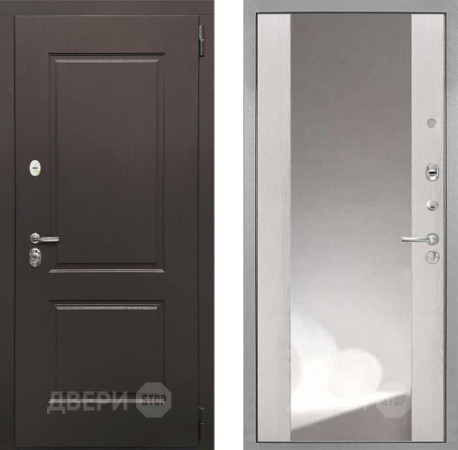 Входная металлическая Дверь Интекрон (INTECRON) Кампо ФЛЗ-516 Зеркало Сосна белая в Апрелевке