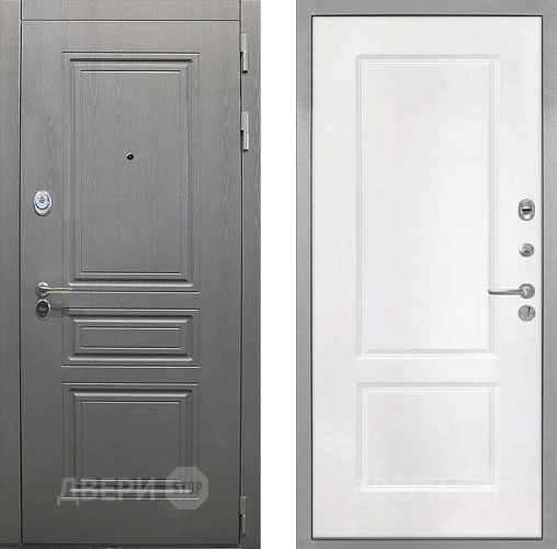 Входная металлическая Дверь Интекрон (INTECRON) Брайтон Графит КВ-2 Белый матовый в Апрелевке