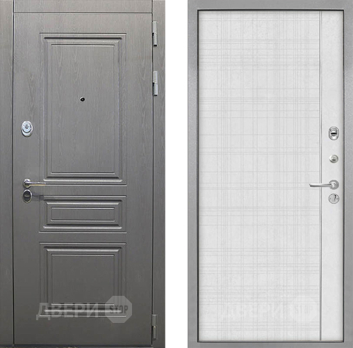 Входная металлическая Дверь Интекрон (INTECRON) Брайтон Графит В-07 с молдингом Лофт белый в Апрелевке