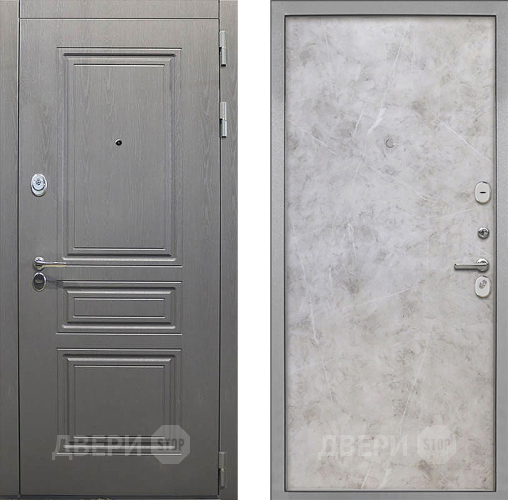 Входная металлическая Дверь Интекрон (INTECRON) Брайтон Графит Гладкая Мрамор светлый в Апрелевке