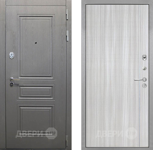 Входная металлическая Дверь Интекрон (INTECRON) Брайтон Графит В-07 с молдингом Сандал белый в Апрелевке