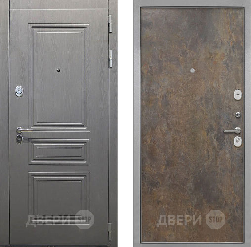 Входная металлическая Дверь Интекрон (INTECRON) Брайтон Графит Гладкая Гранж в Апрелевке