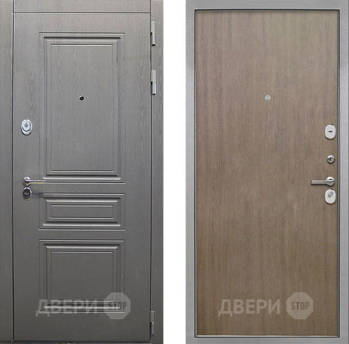 Входная металлическая Дверь Интекрон (INTECRON) Брайтон Графит Гладкая шпон Венге коричневый в Апрелевке