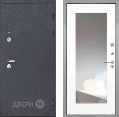 Входная металлическая Дверь Интекрон (INTECRON) Колизей ФЛЗ-120-М Зеркало Белый матовый в Апрелевке