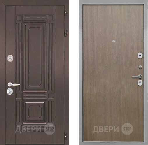 Входная металлическая Дверь Интекрон (INTECRON) Италия Гладкая шпон Венге коричневый в Апрелевке