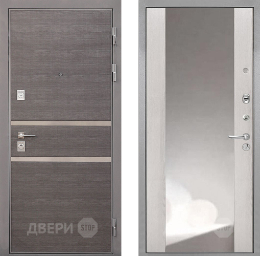 Входная металлическая Дверь Интекрон (INTECRON) Неаполь ФЛЗ-516 Зеркало Сосна белая в Апрелевке