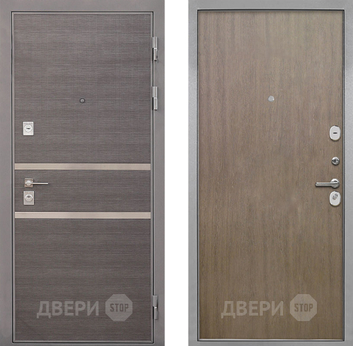 Входная металлическая Дверь Интекрон (INTECRON) Неаполь Гладкая шпон Венге коричневый в Апрелевке