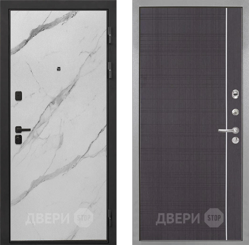Входная металлическая Дверь Интекрон (INTECRON) Профит Black Мрамор Арктик В-07 с молдингом Венге в Апрелевке