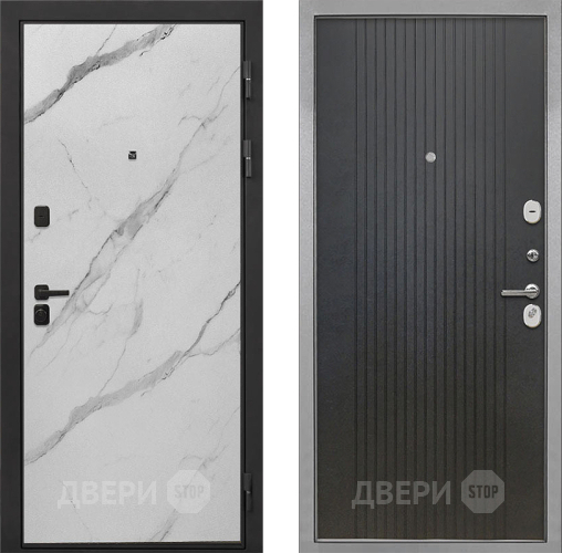 Входная металлическая Дверь Интекрон (INTECRON) Профит Black Мрамор Арктик ФЛ-295 Лофт черный в Апрелевке