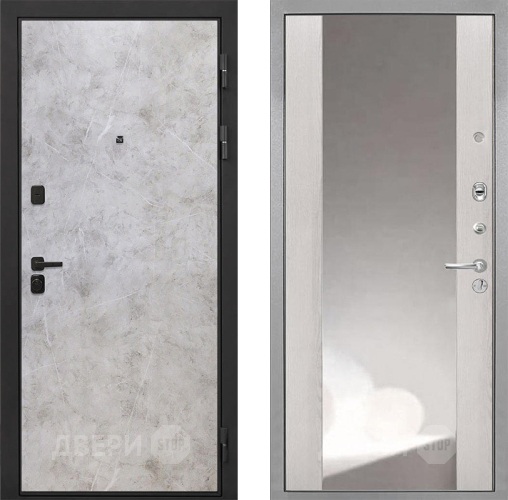 Дверь Интекрон (INTECRON) Профит Black Мрамор Светлый ФЛЗ-516 Зеркало Сосна белая в Апрелевке