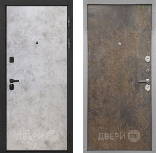 Входная металлическая Дверь Интекрон (INTECRON) Профит Black Мрамор Светлый Гладкая Гранж в Апрелевке