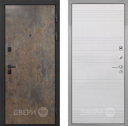 Входная металлическая Дверь Интекрон (INTECRON) Профит Black Гранж ФЛ-316 Белый ясень в Апрелевке