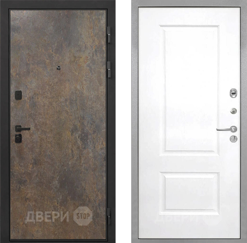 Входная металлическая Дверь Интекрон (INTECRON) Профит Black Гранж Альба Роял Вуд белый в Апрелевке