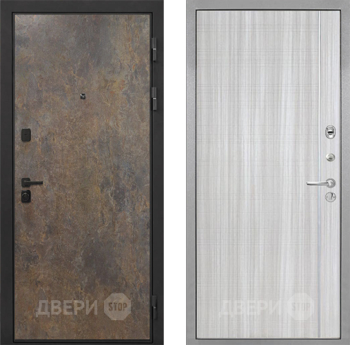Входная металлическая Дверь Интекрон (INTECRON) Профит Black Гранж В-07 с молдингом Сандал белый в Апрелевке