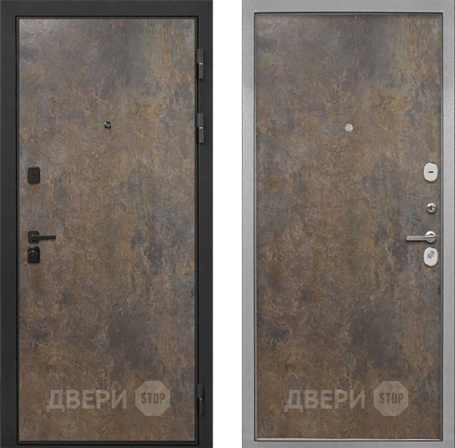 Входная металлическая Дверь Интекрон (INTECRON) Профит Black Гранж Гладкая Гранж в Апрелевке