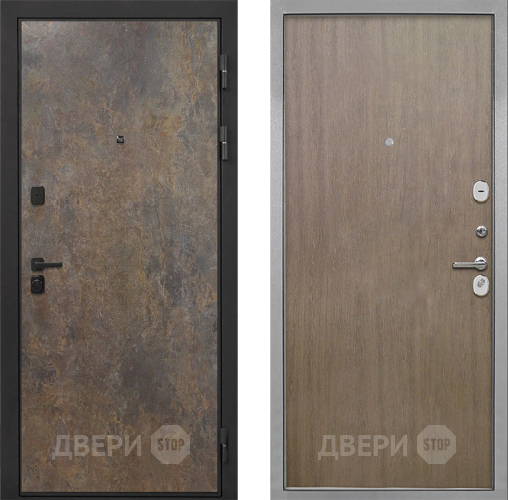 Входная металлическая Дверь Интекрон (INTECRON) Профит Black Гранж Гладкая шпон Венге коричневый в Апрелевке