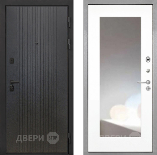 Дверь Интекрон (INTECRON) Профит Black ФЛ-295 ФЛЗ-120-М Зеркало Белый матовый в Апрелевке
