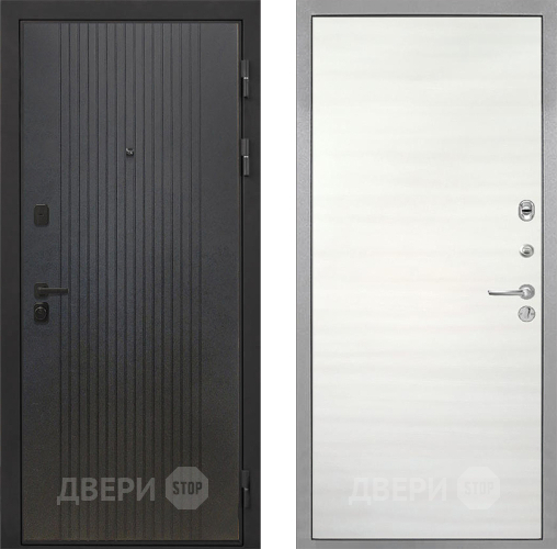 Входная металлическая Дверь Интекрон (INTECRON) Профит Black ФЛ-295 Гладкая Дуб сильвер поперечный в Апрелевке
