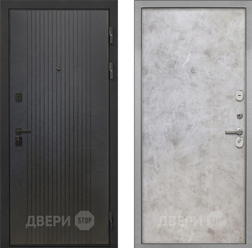 Входная металлическая Дверь Интекрон (INTECRON) Профит Black ФЛ-295 Гладкая Мрамор светлый в Апрелевке