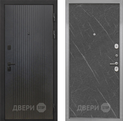 Входная металлическая Дверь Интекрон (INTECRON) Профит Black ФЛ-295 Гладкая Гранит лава оникс в Апрелевке