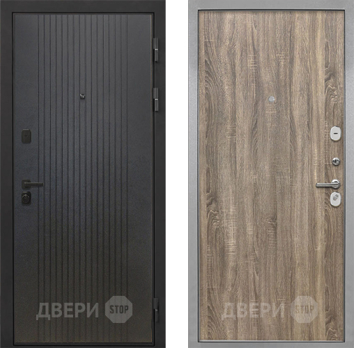 Входная металлическая Дверь Интекрон (INTECRON) Профит Black ФЛ-295 Гладкая Дуб турин в Апрелевке
