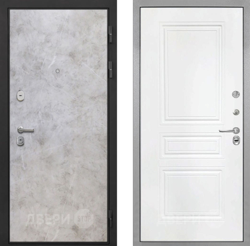 Входная металлическая Дверь Интекрон (INTECRON) Гектор Мрамор Светлый ФЛ-243 Белый матовый в Апрелевке