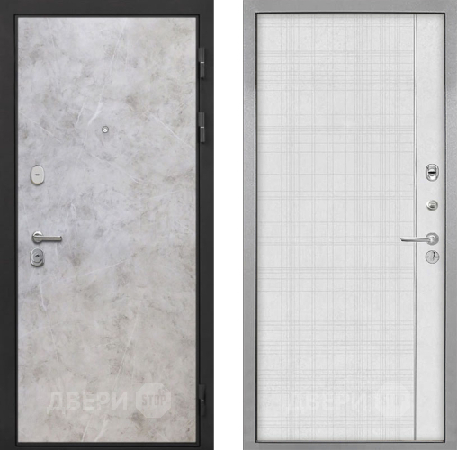 Входная металлическая Дверь Интекрон (INTECRON) Гектор Мрамор Светлый В-07 с молдингом Лофт белый в Апрелевке