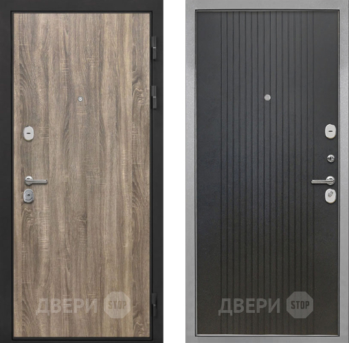 Входная металлическая Дверь Интекрон (INTECRON) Гектор Дуб Турин ФЛ-295 Лофт черный в Апрелевке