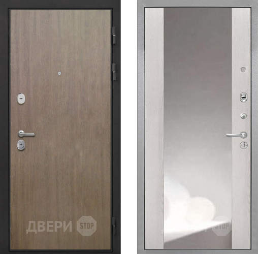 Входная металлическая Дверь Интекрон (INTECRON) Гектор Венге Коричневый ФЛЗ-516 Зеркало Сосна белая в Апрелевке