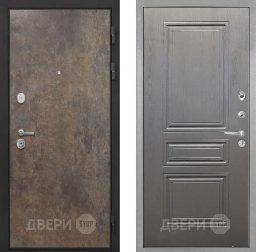 Входная металлическая Дверь Интекрон (INTECRON) Гектор Гранж ФЛ-243 Графит вуд дуб в Апрелевке