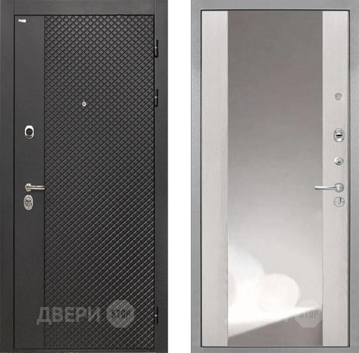 Входная металлическая Дверь Интекрон (INTECRON) Олимпия Black 4К ФЛЗ-516 Зеркало Сосна белая в Апрелевке