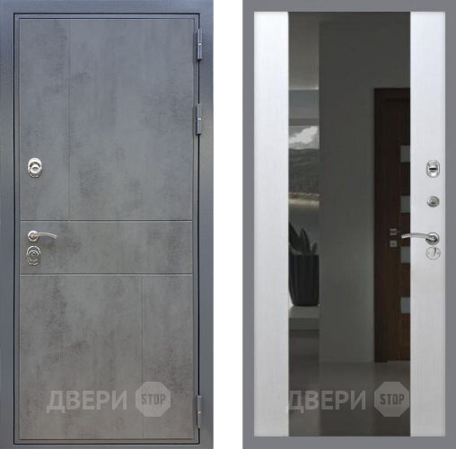 Входная металлическая Дверь Рекс (REX) ФЛ-290 СБ-16 Зеркало Белый ясень в Апрелевке