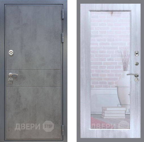 Входная металлическая Дверь Рекс (REX) ФЛ-290 Зеркало Пастораль Сандал белый в Апрелевке