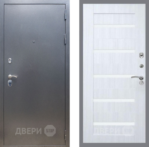Входная металлическая Дверь Рекс (REX) 11 СБ-14 стекло белое Сандал белый в Апрелевке
