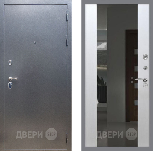 Входная металлическая Дверь Рекс (REX) 11 СБ-16 Зеркало Белый ясень в Апрелевке