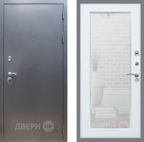 Входная металлическая Дверь Рекс (REX) 11 Зеркало Пастораль Белый ясень в Апрелевке